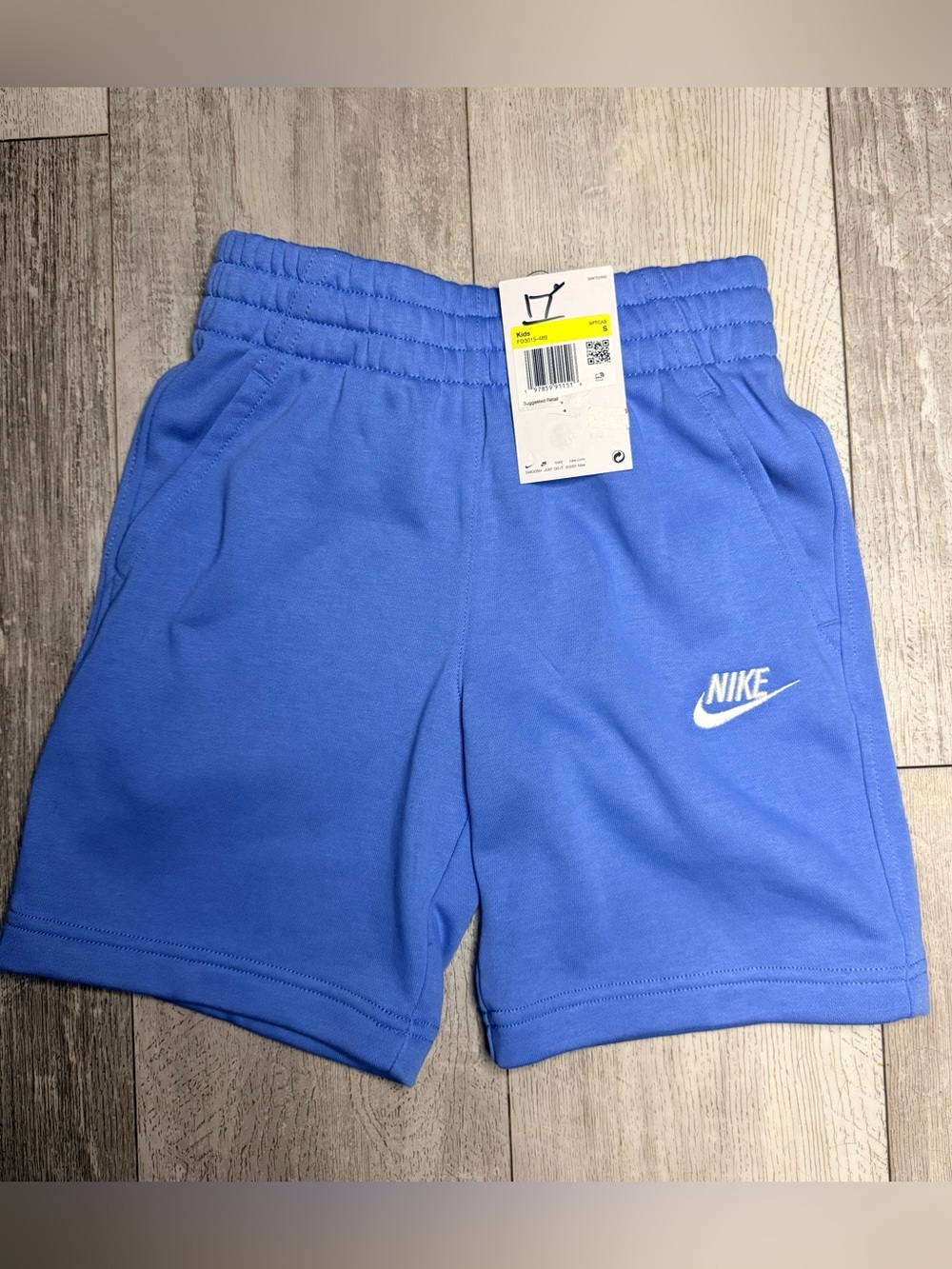 Nike Kids Light Blue Logo Sweat Shorts